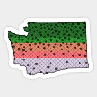 Trout Fishing Rainbow Trout Pattern Washington State Map Sticker